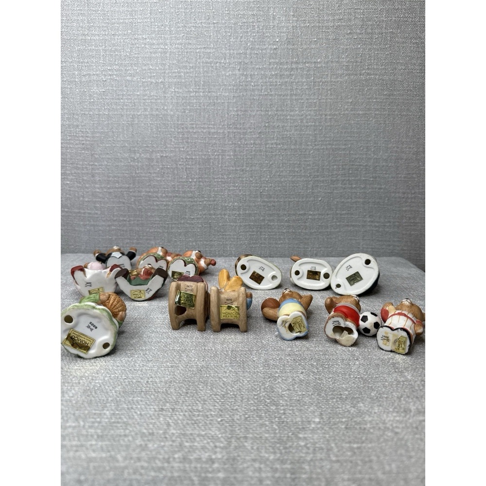 Homco Porcelain Teddy Bear Figurines 14 Piece Lot - Picture 8 of 11